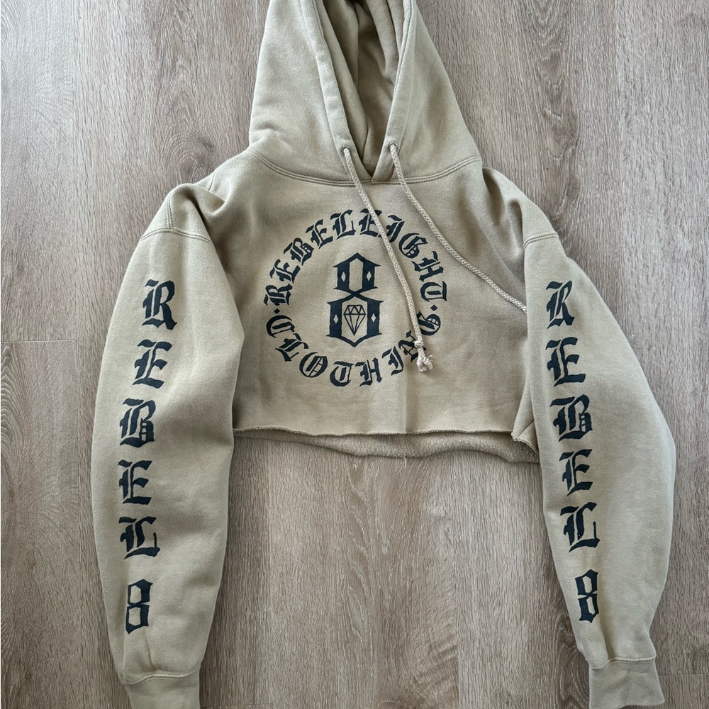 Women's Tan Rebel 8 cropped Hoodie